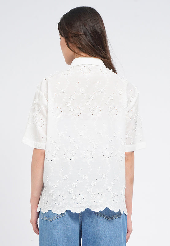 Short Sleeve Textured Blouse