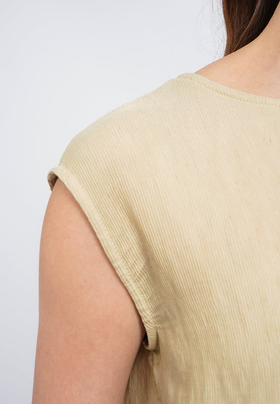 Boat Neck Cap Sleeve Blouse