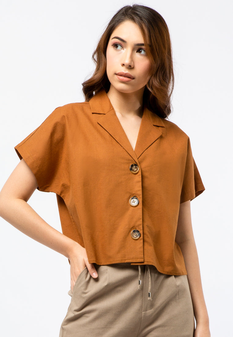 Short Sleeve Boxy Blouse