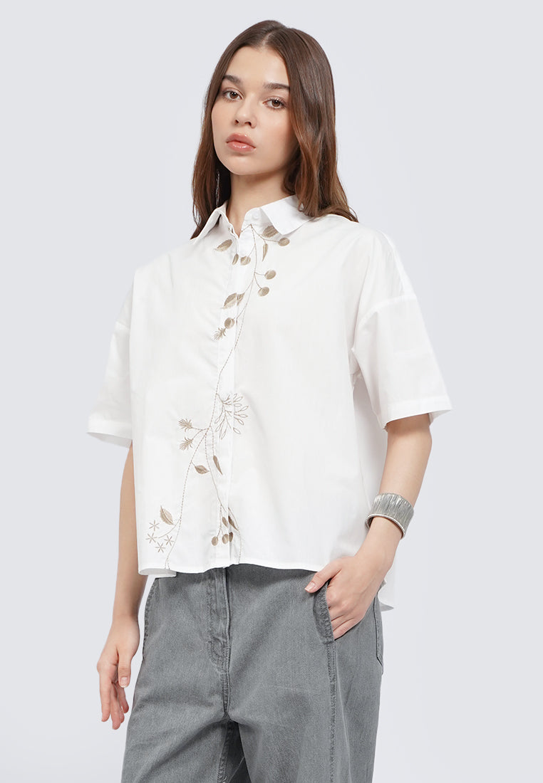 Hi Lo Embroidered Blouse