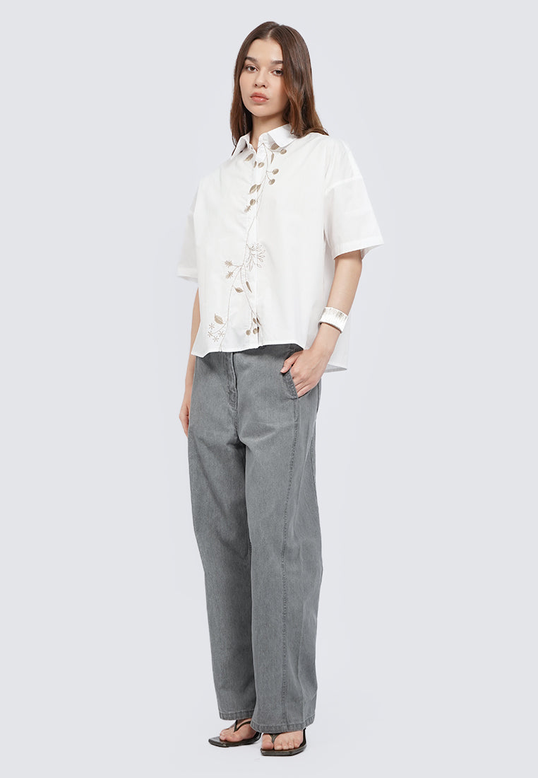 Hi Lo Embroidered Blouse