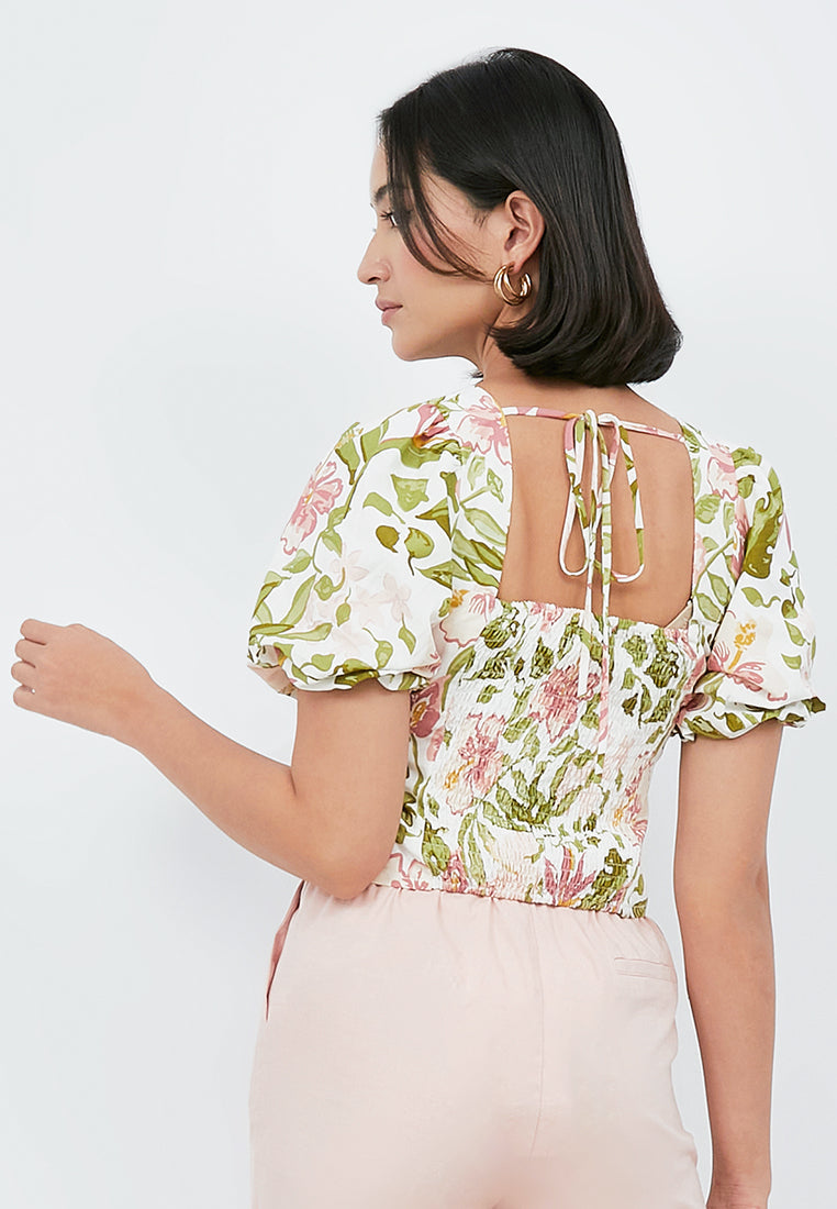 Printed Square Neck Blouse