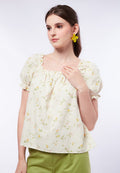 Printed Puff Sleeves Top