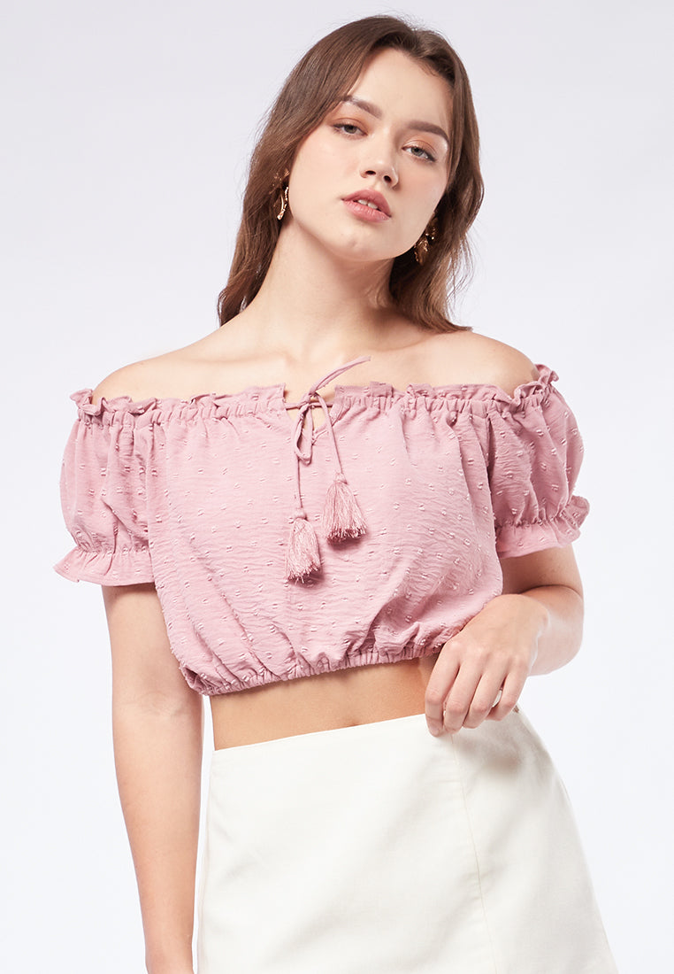 Gathered Off Shoulder Top