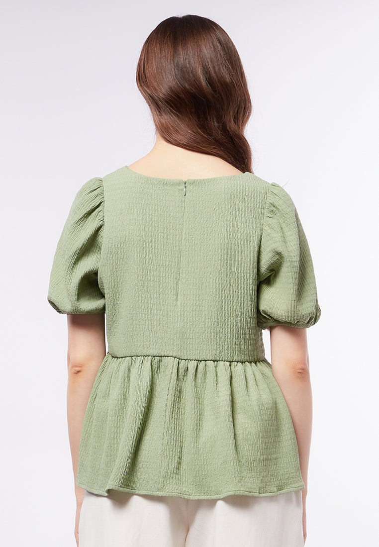 Square Neck Puff Sleeve Blouse