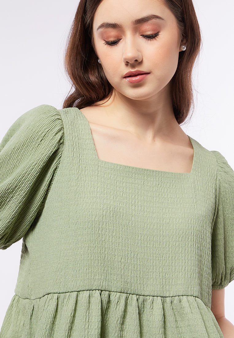 Square Neck Puff Sleeve Blouse