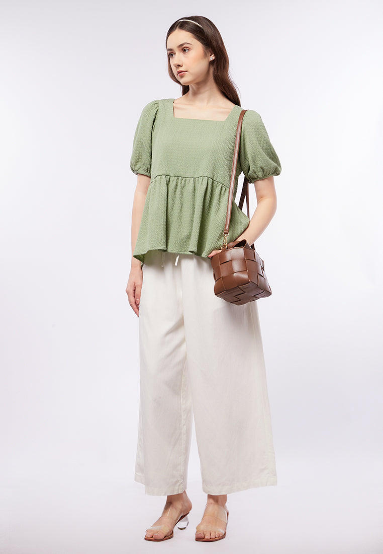 Square Neck Puff Sleeve Blouse