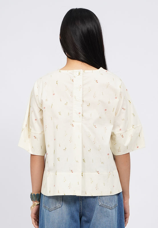 Round Neck Printed Blouse