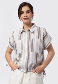 Striped Short Sleeve Blouse