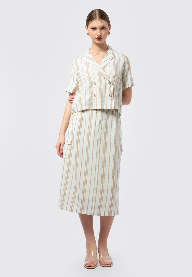 Short Sleeve Blouse with Lapel