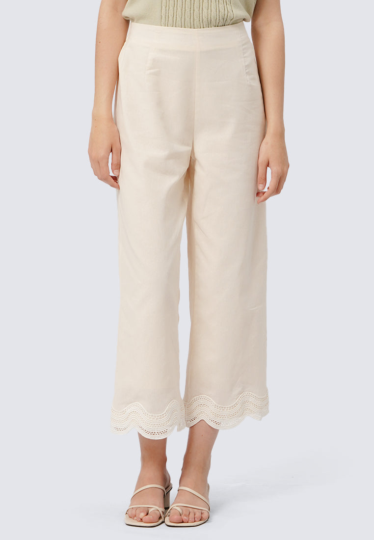 Scallop Hem Loose Pants