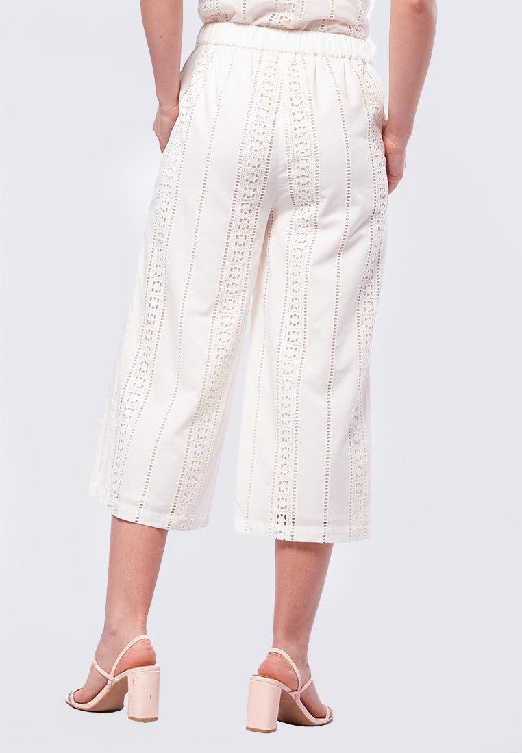 Eyelet Culotte Pants