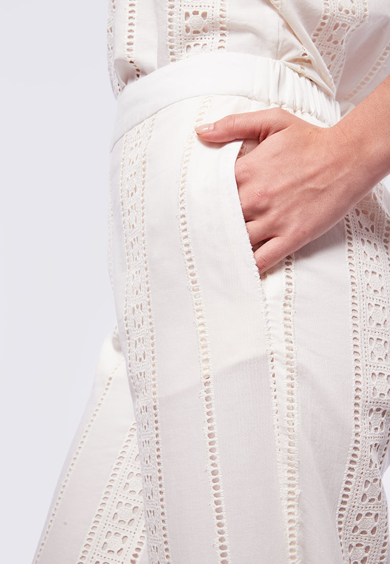Eyelet Culotte Pants