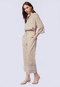 High Waist Embroidered Culotte Pants