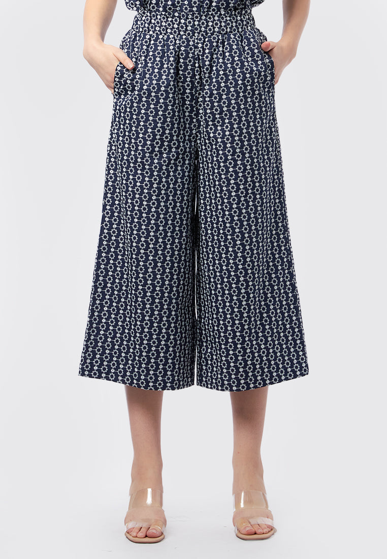 Embroidered Culotte Pants
