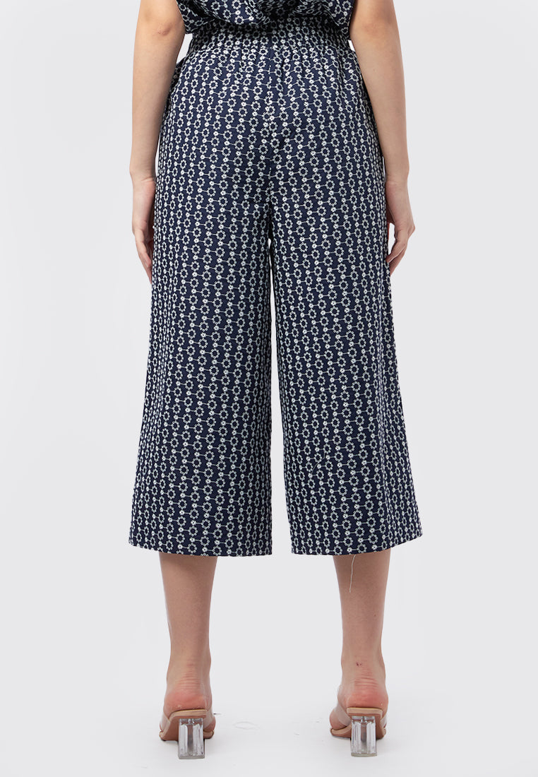 Embroidered Culotte Pants