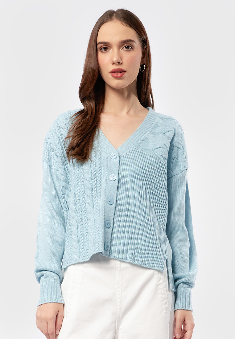 Long Sleeve Cable Knit Cardigan