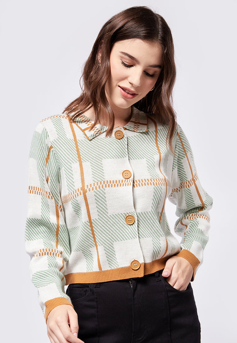 Printed Long Sleeve Cardigan