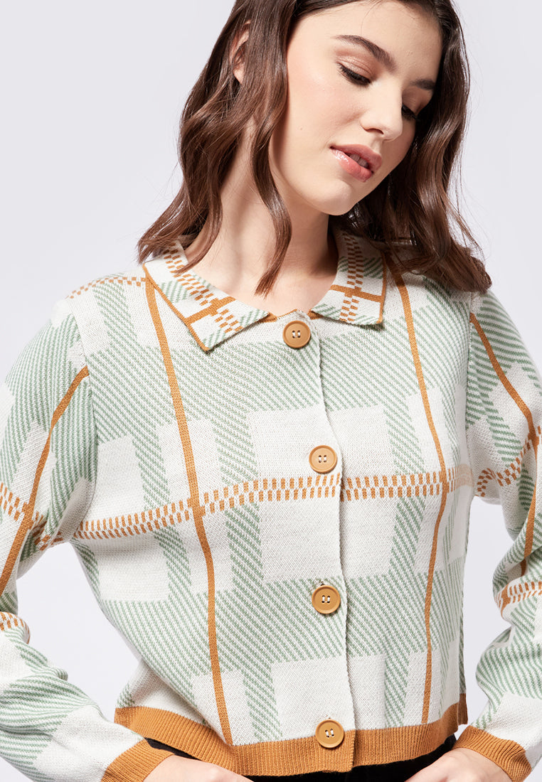 Printed Long Sleeve Cardigan