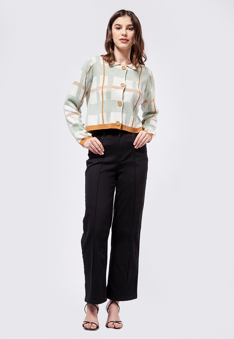 Printed Long Sleeve Cardigan