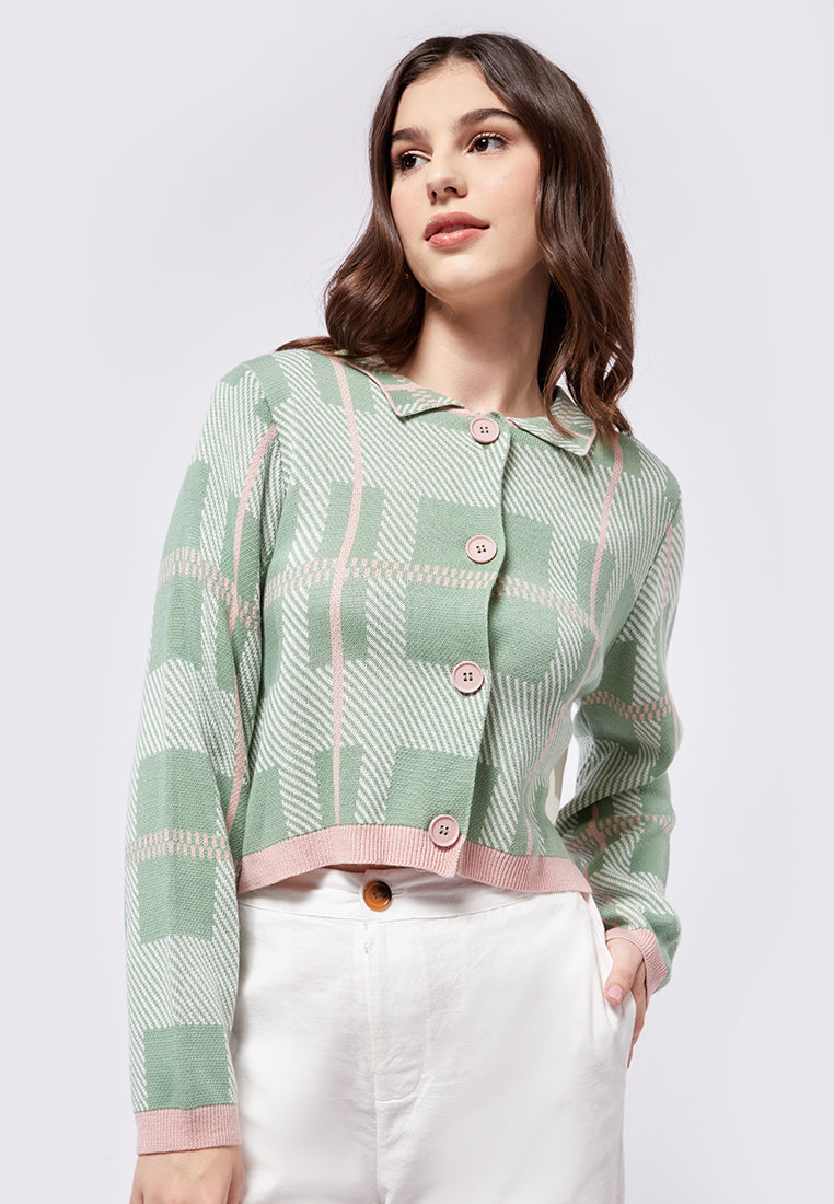 Printed Long Sleeve Cardigan
