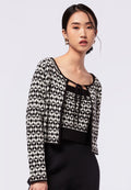 Printed Cardigan with Tie Closure
