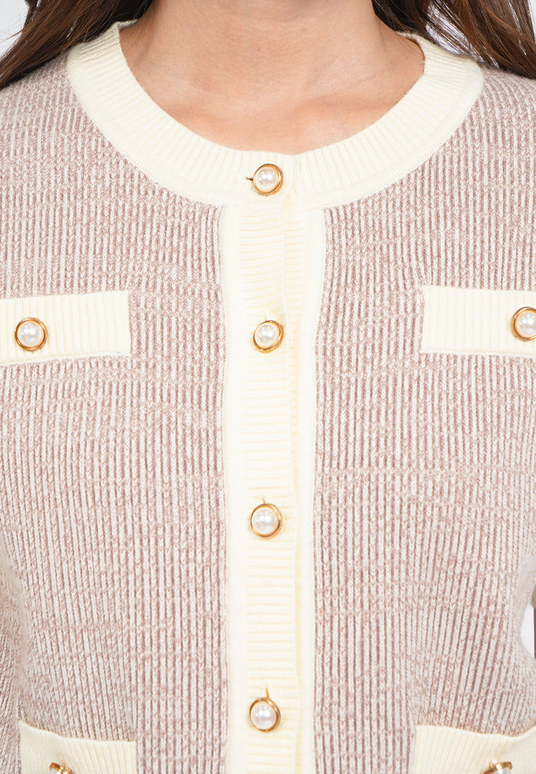 Round Neck Short Sleeve Knit Top