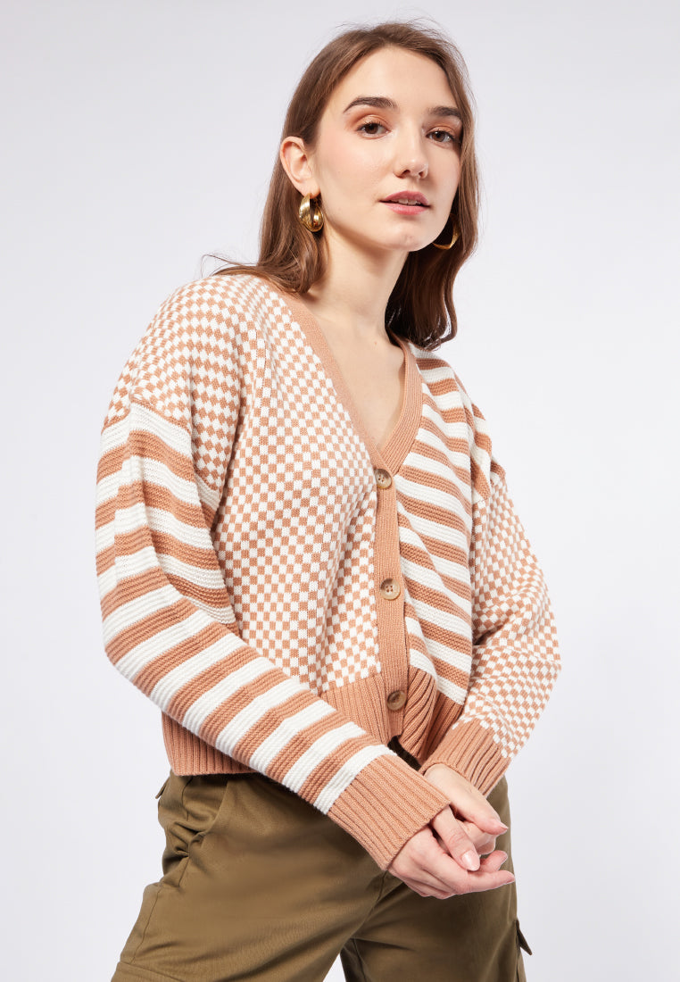 Mismatched Printed Cardigan