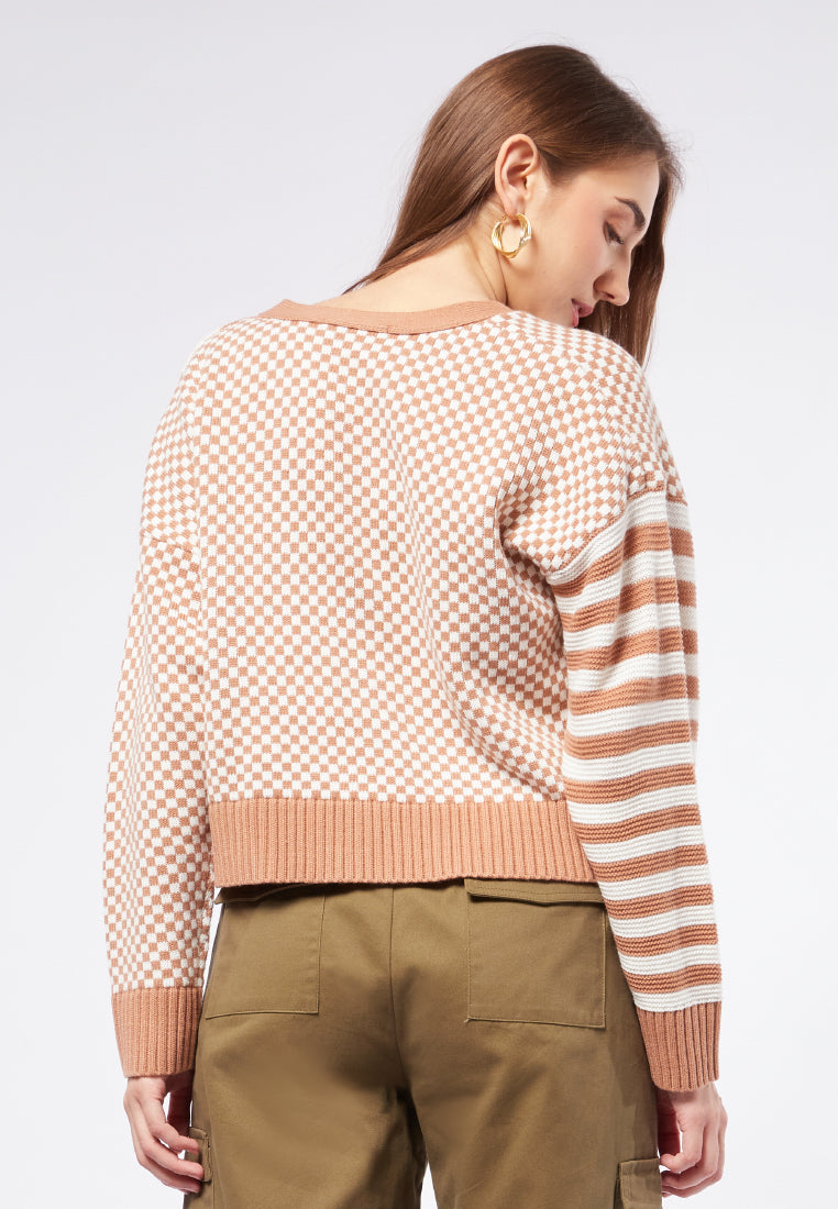 Mismatched Printed Cardigan