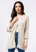 Long Cardigan with Tassel Details