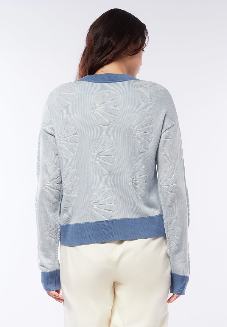 V-Neck Printed Cardigan