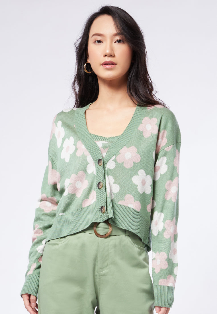Long Sleeve Printed Cardigan