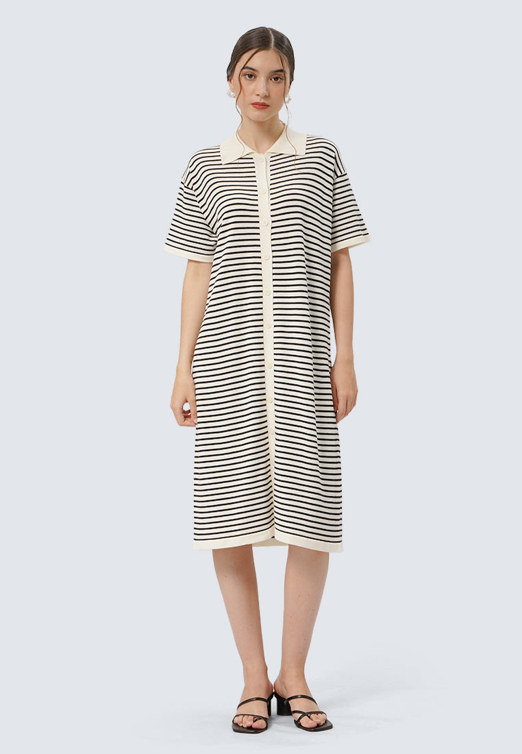 Stripes Short Sleeve Knit Dress