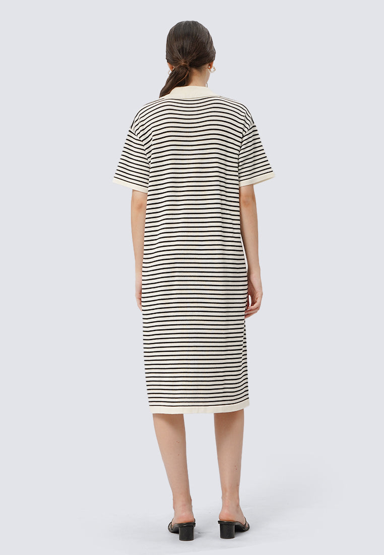 Stripes Short Sleeve Knit Dress