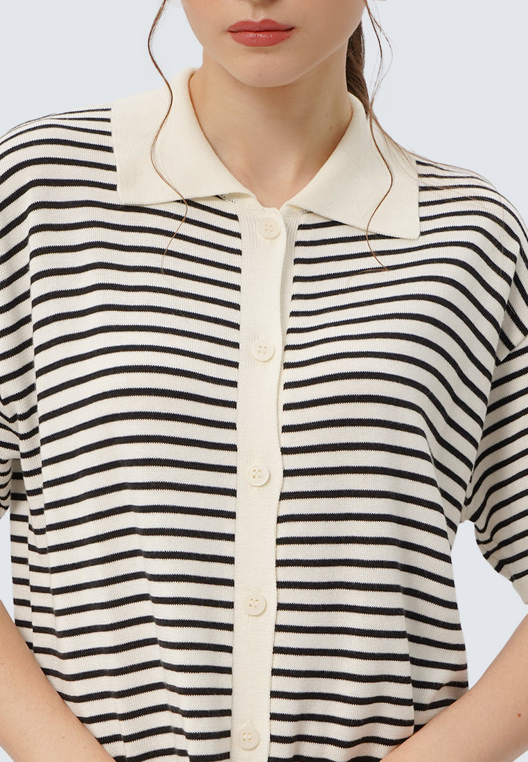 Stripes Short Sleeve Knit Dress