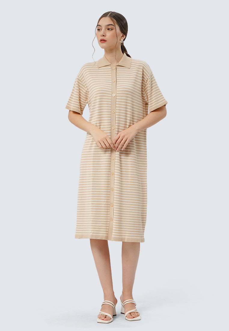 Stripes Short Sleeve Knit Dress