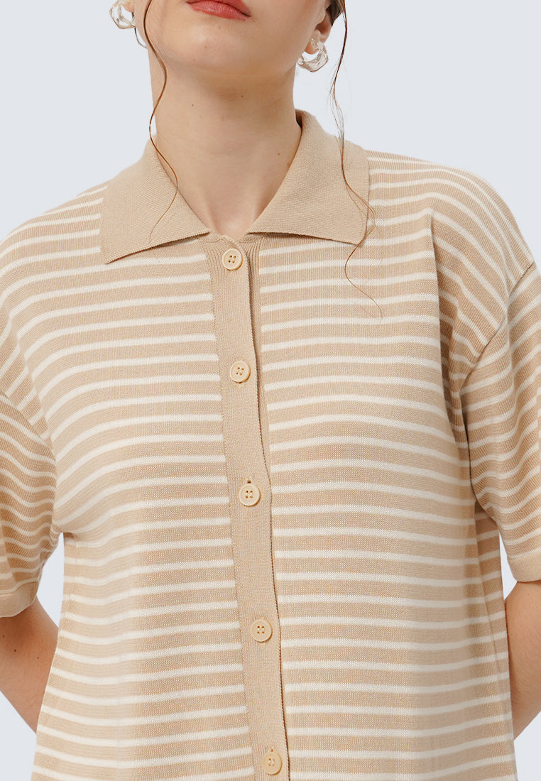 Stripes Short Sleeve Knit Dress