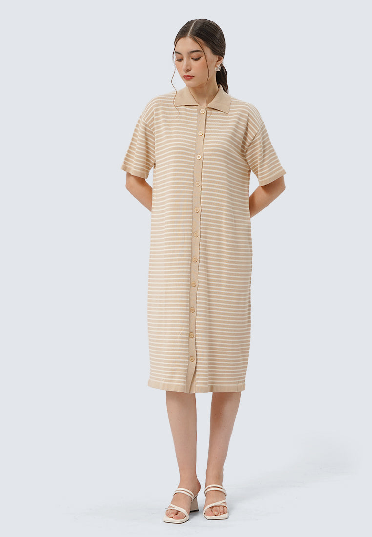 Stripes Short Sleeve Knit Dress