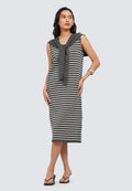 Stripe Midi Dress with Tie Details