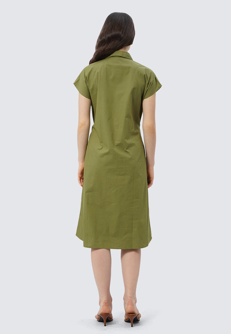 Short Sleeve Midi Shirt Dress