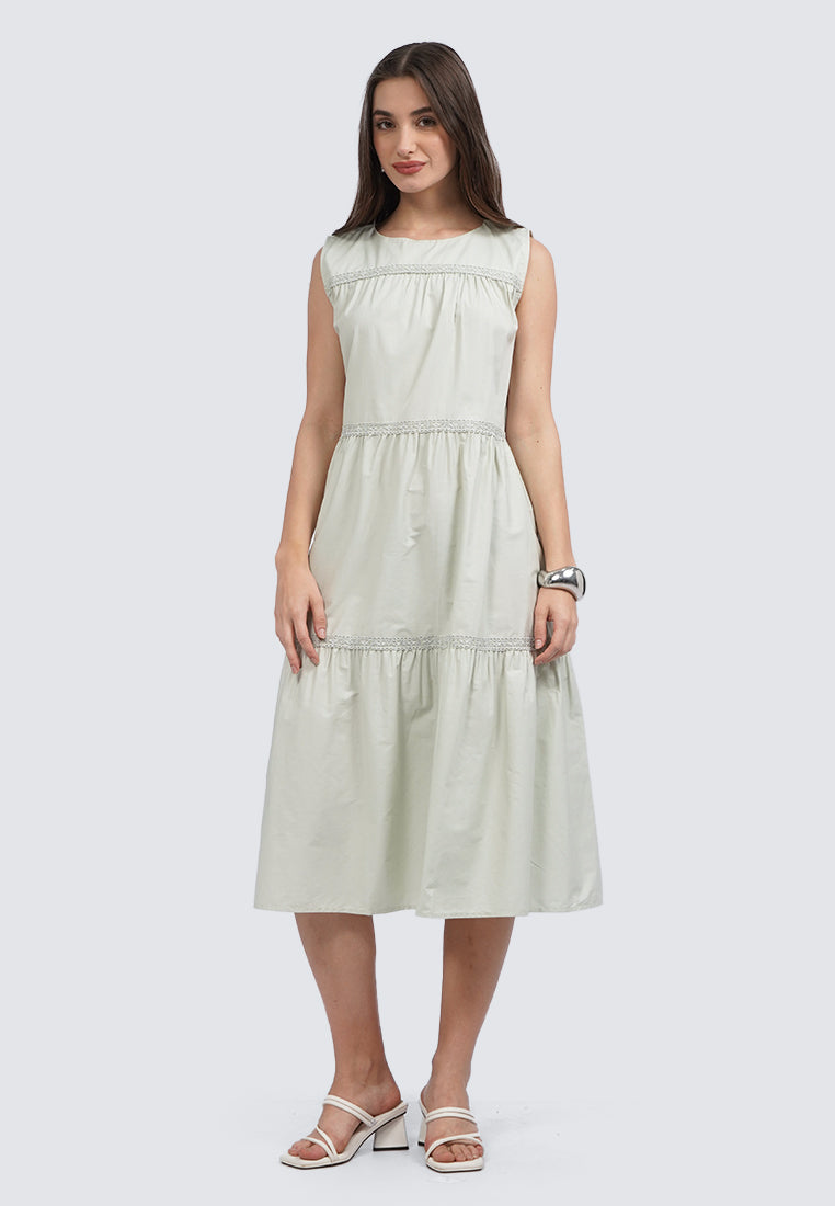 Sleeveless Tiered Midi Dress