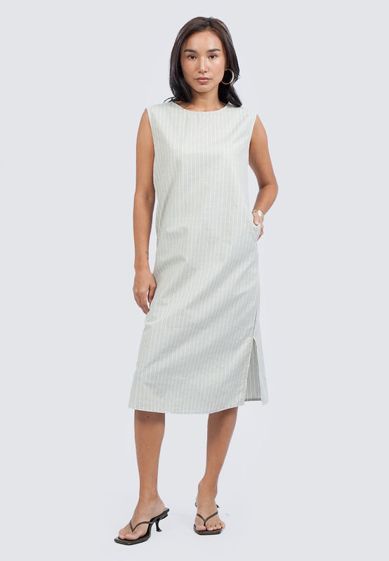 Round Neck Sleeveless Midi Dress