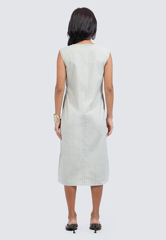 Round Neck Sleeveless Midi Dress