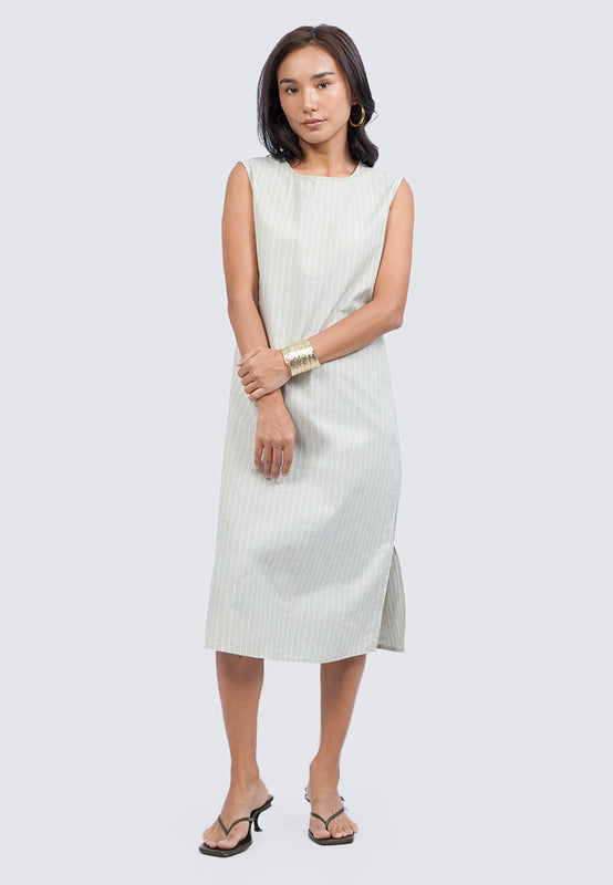Round Neck Sleeveless Midi Dress