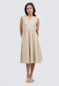 Embroidered Sleeveless Midi Dress