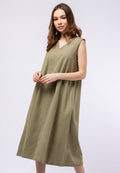 V-neck Sleeveless Midi Dress