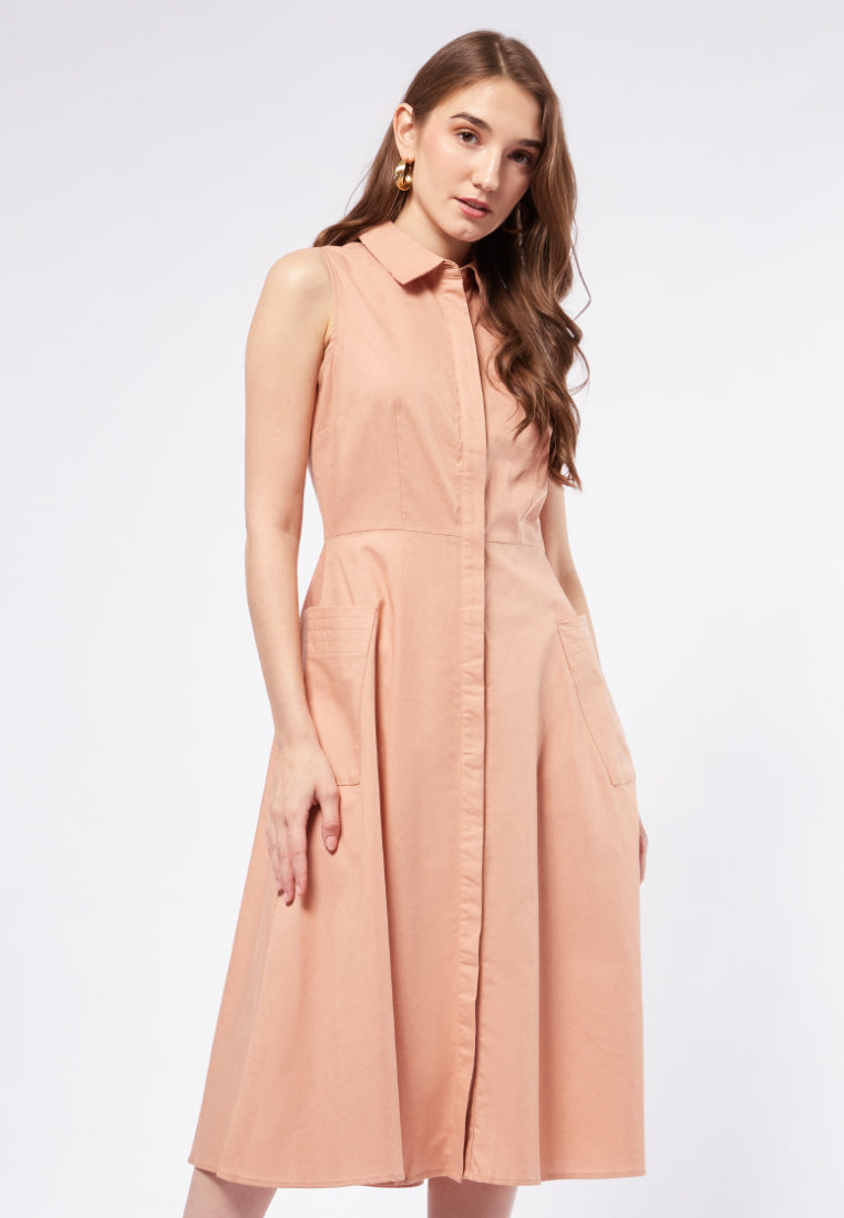 A-line Sleeveless Midi Dress