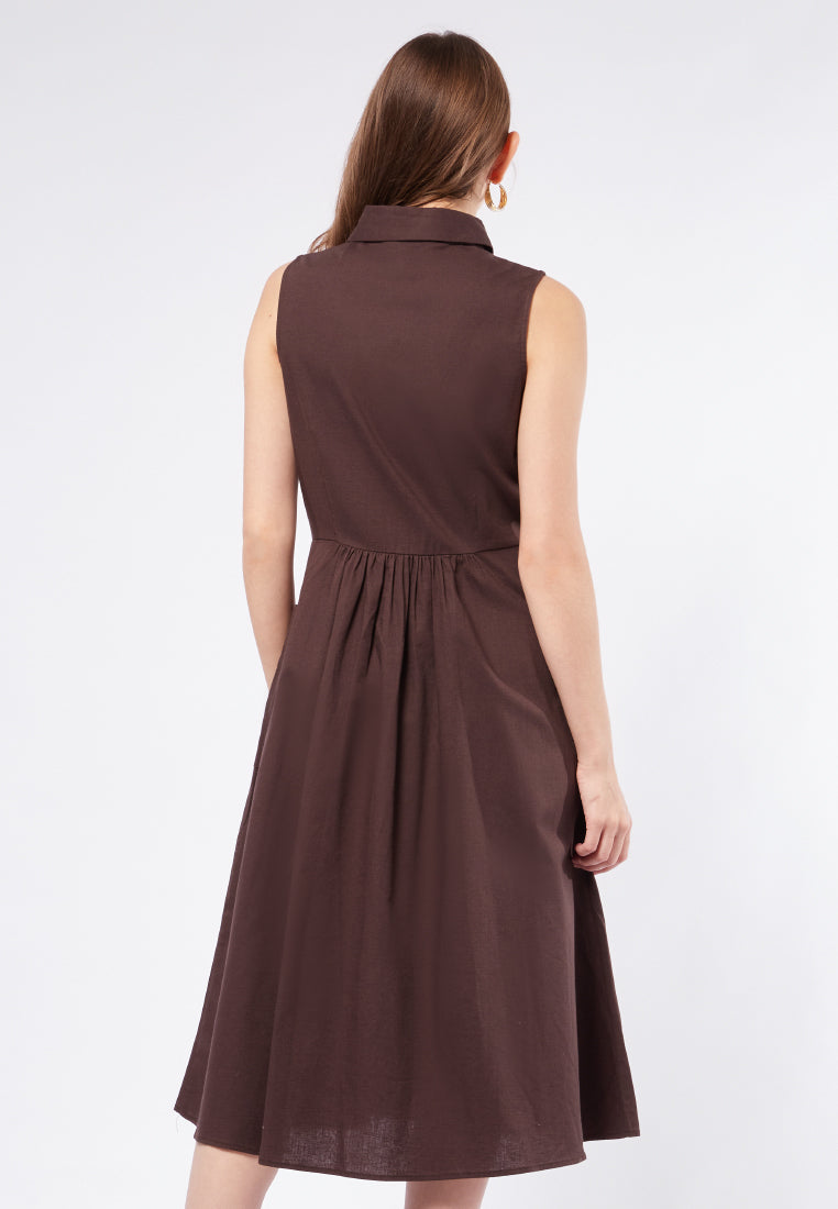 A-line Sleeveless Midi Dress
