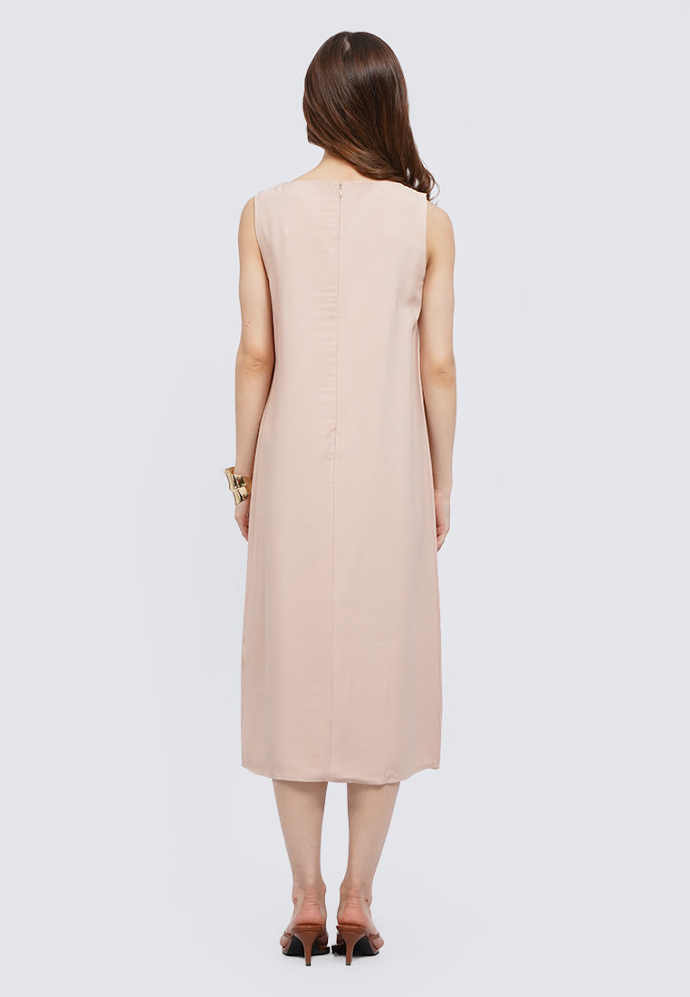 Buttoned Sleeveless Midi Dress