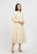 Long Sleeve Collared Midi Dress